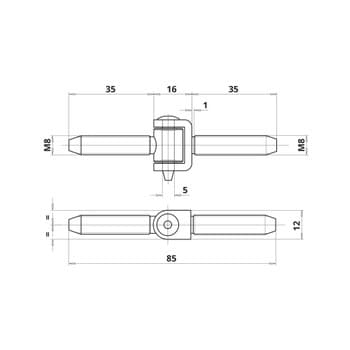 Abloy M8x35 12 JHO kompl петля - фото 2