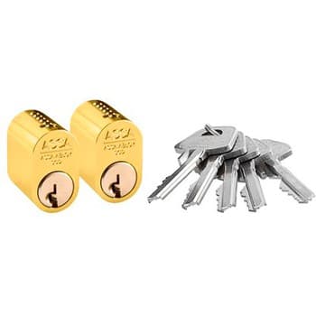 Комплект цилиндров  ASSA 1301x2 LM + 5 ключей