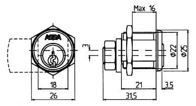 Замок для шкафчика ASSA 8450 - фото 4