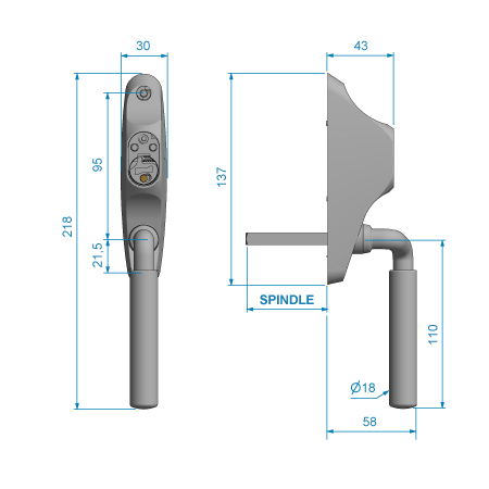 ROCA Prästö 3020S ручка оконная