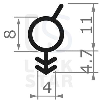 Уплотнитель оконный OT-KUMI mod.114 A8 TPE