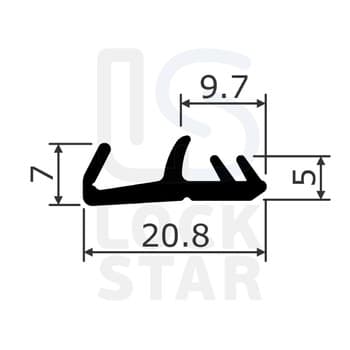 Уплотнитель дверной OT-KUMI mod.4061 TPE